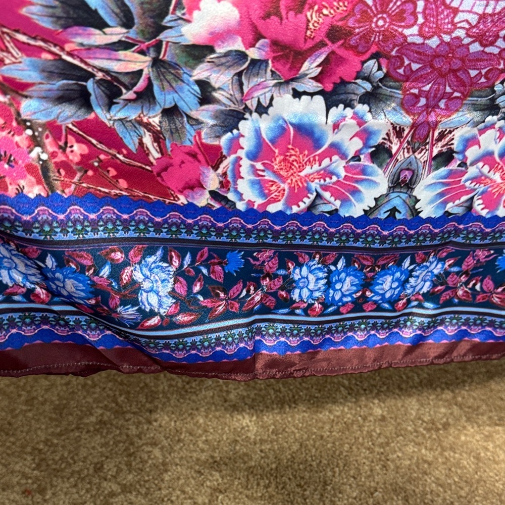 NWT Boston Proper Embellished Blue w/Pink Floral Maxi Dress w/Belt Camilla Vibe - Picture 10 of 16